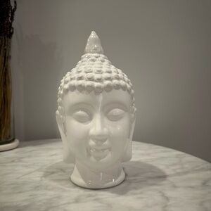 White Buddha Head Sculpture